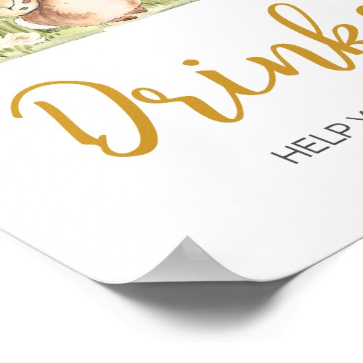 Peter Rabbit Baby Duwer Drinks Poster (Ecke)
