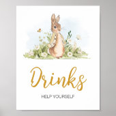 Peter Rabbit Baby Duwer Drinks Poster (Vorne)