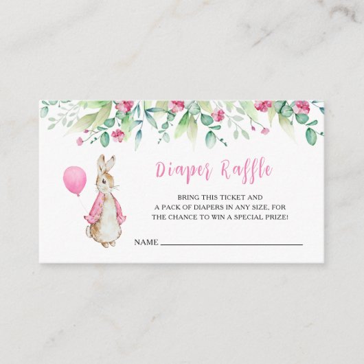 Peter Rabbit Baby Duwer Windschutzscheibe Beilage  Begleitkarte (Vorderseite)