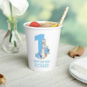 Peter Rabbit Baby First Birthday Paper Cups Pappbecher