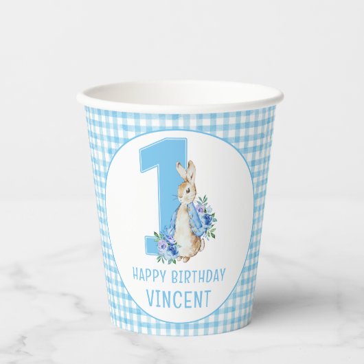 Peter Rabbit Baby First Geburtstag Pappbecher (Vorderseite)