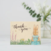 Peter Rabbit | Baby Girl Birthday - Danke Postkarte (Stehend Vorderseite)