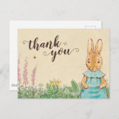 Peter Rabbit | Baby Girl Birthday - Danke Postkarte (Vorne/Hinten)