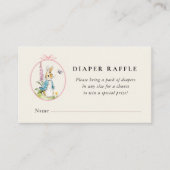 Peter Rabbit Baby girl Dusche Diaper Raffle Begleitkarte (Vorderseite)