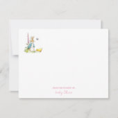 Peter Rabbit Baby Girl Kinderzimmer Flat Dankeskarte (Vorderseite)