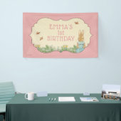 Peter Rabbit | Baby Girl's First Birthday Banner (Messeveranstaltung)