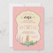 Peter Rabbit | Baby Girl's First Birthday Einladung (Vorderseite)
