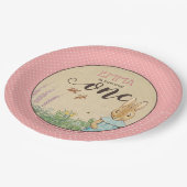 Peter Rabbit | Baby Girl's First Birthday Pappteller (Schrägansicht)