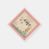 Peter Rabbit | Baby Girl's First Birthday Serviette (Ecke)