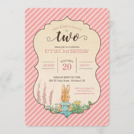 Peter Rabbit | Baby Girl's Second Birthday Einladung