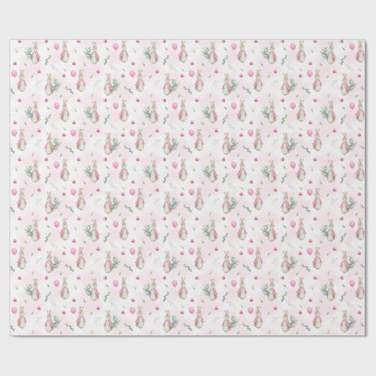 Peter Rabbit Baby Pink Geschenkpapier (Flach)