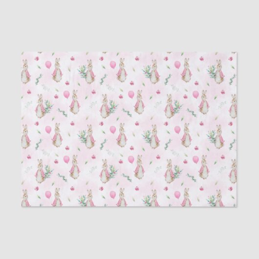 Peter Rabbit Baby Pink Seidenpapier (Vorderseite)