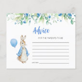 Peter Rabbit Baby Shower Advisor Card (Vorderseite)