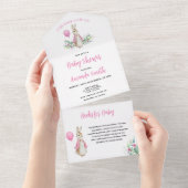 Peter Rabbit Baby Shower All In One Einladung (Abreißen)