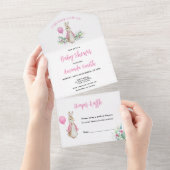 Peter Rabbit Baby Shower All In One Einladung (Abreißen)