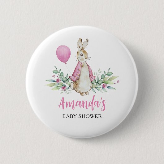 Peter Rabbit Baby Shower Button (Vorderseite)