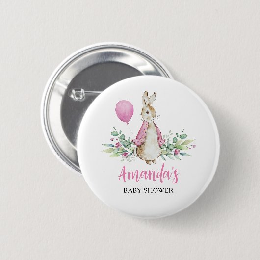 Peter Rabbit Baby Shower Button (Vorne & Hinten)