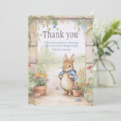 Peter Rabbit Baby Shower Danke Karte (Stehend Vorderseite)