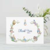 Peter Rabbit Baby Shower Dankeskarte (Stehend Vorderseite)