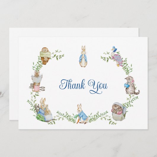 Peter Rabbit Baby Shower Dankeskarte (Vorne/Hinten)