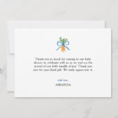 Peter Rabbit Baby Shower Dankeskarte (Rückseite)