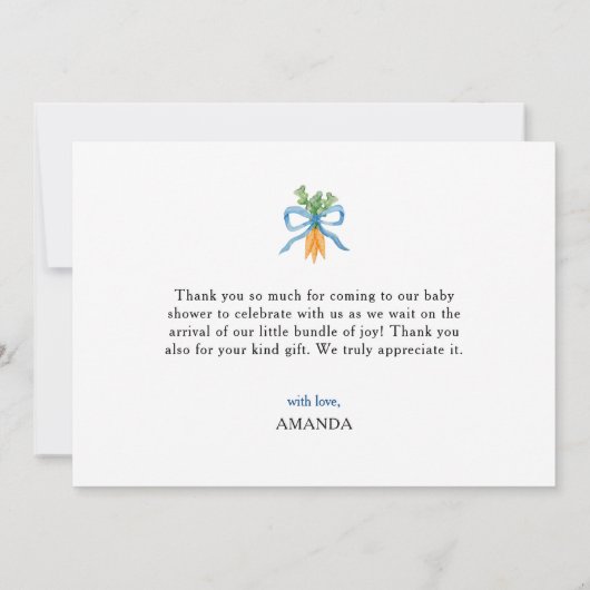 Peter Rabbit Baby Shower Dankeskarte (Rückseite)