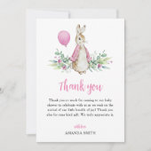 Peter Rabbit Baby Shower Dankeskarte (Vorderseite)