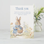 Peter Rabbit Baby Shower Dankeskarte (Stehend Vorderseite)