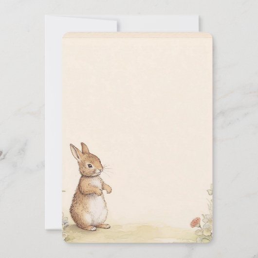 Peter Rabbit Baby Shower Einladung (Rückseite)