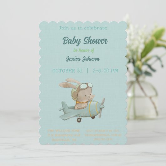 Peter Rabbit Baby Shower Einladung (Stehend Vorderseite)