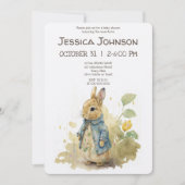 Peter Rabbit Baby Shower Einladung (Vorderseite)