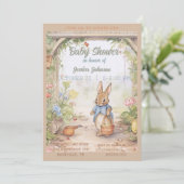 Peter Rabbit Baby Shower Einladung (Stehend Vorderseite)