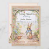 Peter Rabbit Baby Shower Einladung (Vorne/Hinten)