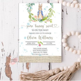 Peter Rabbit Baby Shower Einladung
