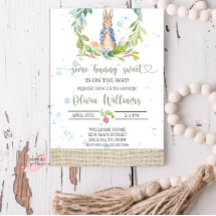 Peter Rabbit Baby Shower Einladung
