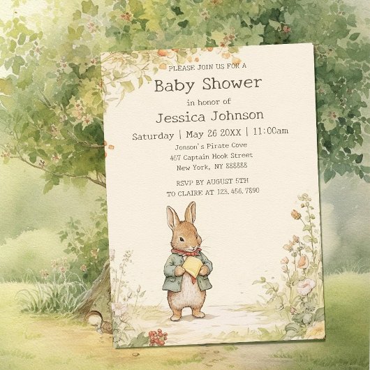 Peter Rabbit Baby Shower Einladung