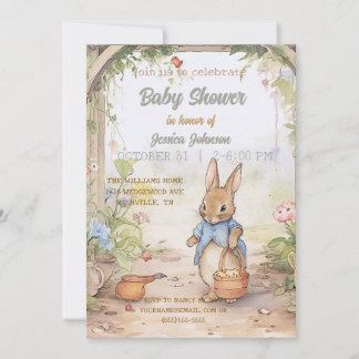 Peter Rabbit Baby Shower Einladung