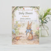 Peter Rabbit Baby Shower Einladung (Stehend Vorderseite)