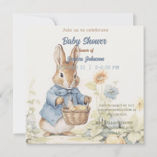 Peter Rabbit Baby Shower Einladung