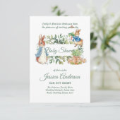 Peter Rabbit BABY SHOWER Einladungen Junge oder Mä (Stehend Vorderseite)