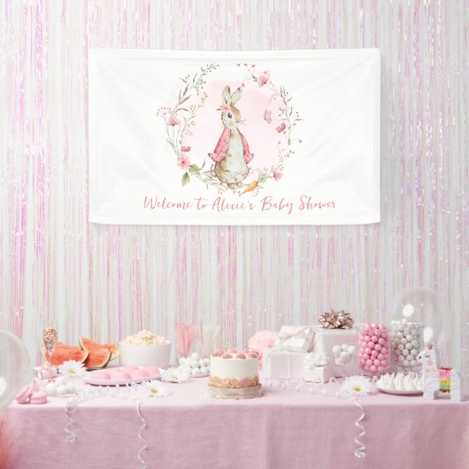 Peter Rabbit Baby Shower Girl Banner (Party)