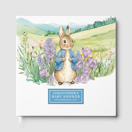 Peter Rabbit Baby Shower Guest Book Boy Gästebuch (Vorderseite)