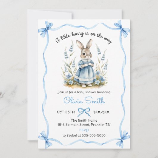 Peter Rabbit Baby Shower Invitation Einladung (Vorderseite)
