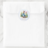 Peter Rabbit Baby Shower Invitation Runder Aufkleber (Tasche)