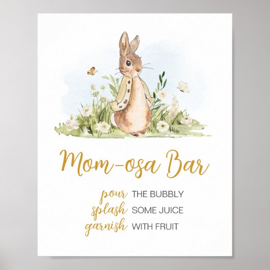 Peter Rabbit Baby Shower Mama Osa Bar Poster (Vorne)