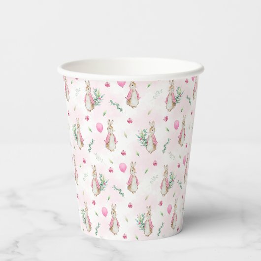 Peter Rabbit Baby Shower Pappbecher (Rückseite)