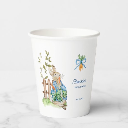Peter Rabbit Baby Shower Pappbecher (Rückseite)