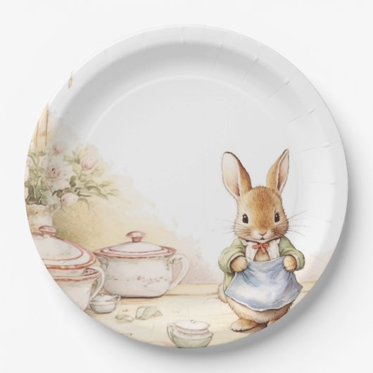 Peter Rabbit Baby Shower Pappteller (Vorderseite)