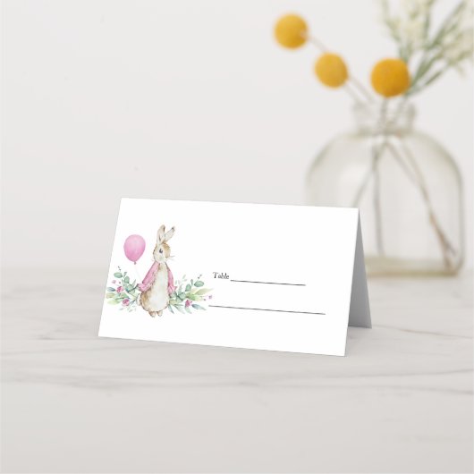 Peter Rabbit Baby Shower Platzkarte (Rückseite)