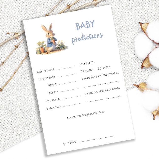 Peter Rabbit Baby Shower Predictions Flyer (Von Creator hochgeladen)